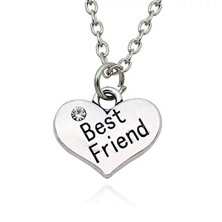 Best friend szív medál pici kővel, nyaklánccal