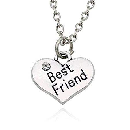 Best friend szív medál pici kővel, nyaklánccal