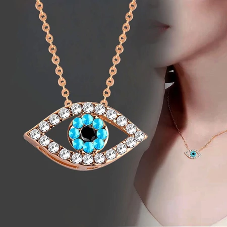  Evil-Eye-medál-nyaklánccal