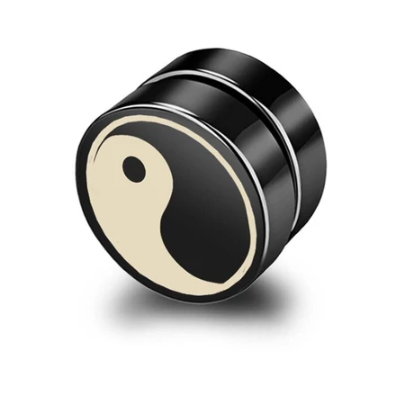 Nemesacél mágneses fülklip, yin-yang - 1 db
