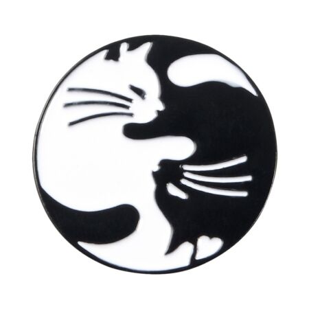 yin yang macskás kitűző