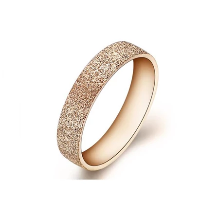 Kristályosan csillogó felületű 316L nemesacél gyűrű, rose gold, több méretben