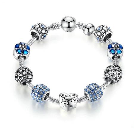 Pandora-stílusú-Charm-karkötő-kek