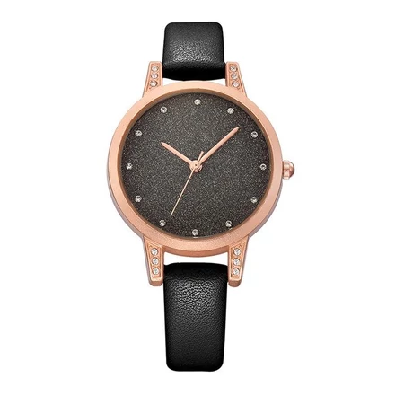 REBIRTH nemesacél tokos cseppálló, ütésálló női karóra - fekete