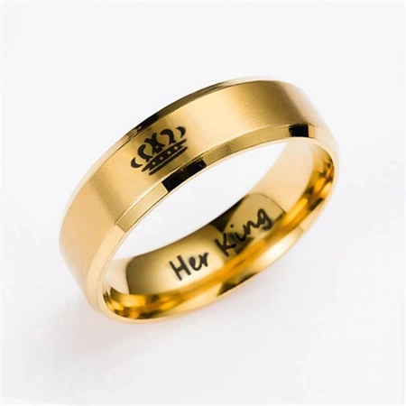 HER KING nemesacél arany színű gyűrű, 10