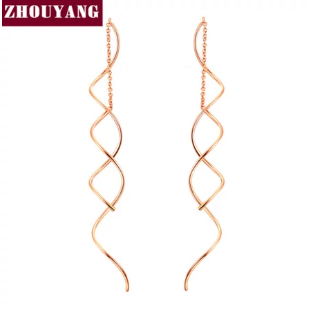 Csavart fülbevaló, aranyozott rose gold
