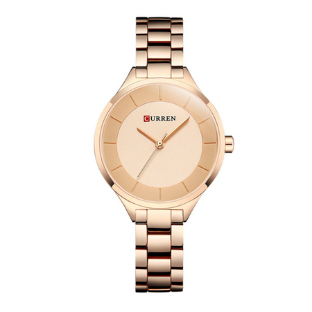 Curren nemesacél női karóra, rose gold szíj és számlap, karcálló, cseppálló