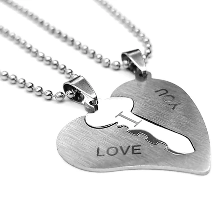 szív és kulcs medál