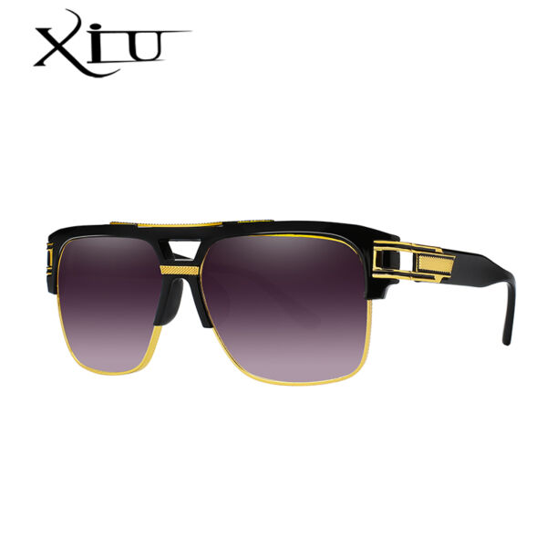 Retro-uniszex-feltűnő-napszemüveg, fekete-arany kerettel