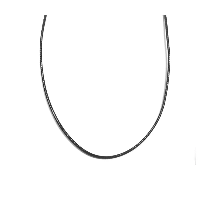 PU bőr lánc (2 mm vastag), 45+5 cm, fekete