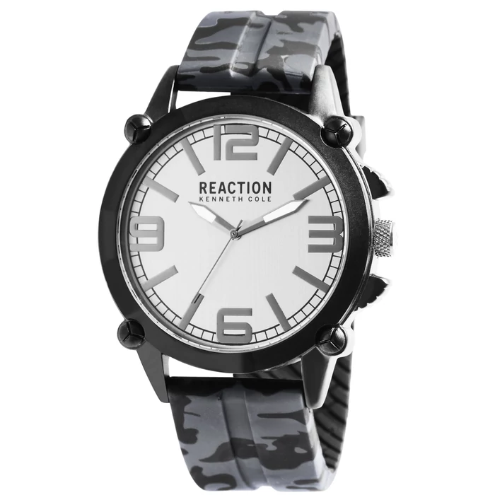 Kenneth-Cole-cseppálló-férfi-karóra-terepmintás-szilikon-szíjjal