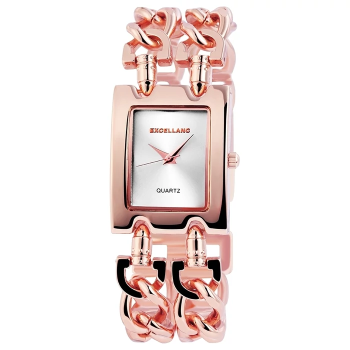 Excellanc női karóra feltűnő fém szíjjal, rose gold