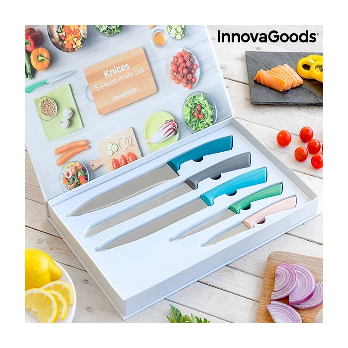 Minőségi, többszínű modern vágóeszköz készlet, InnovaGoods, 5 db-os