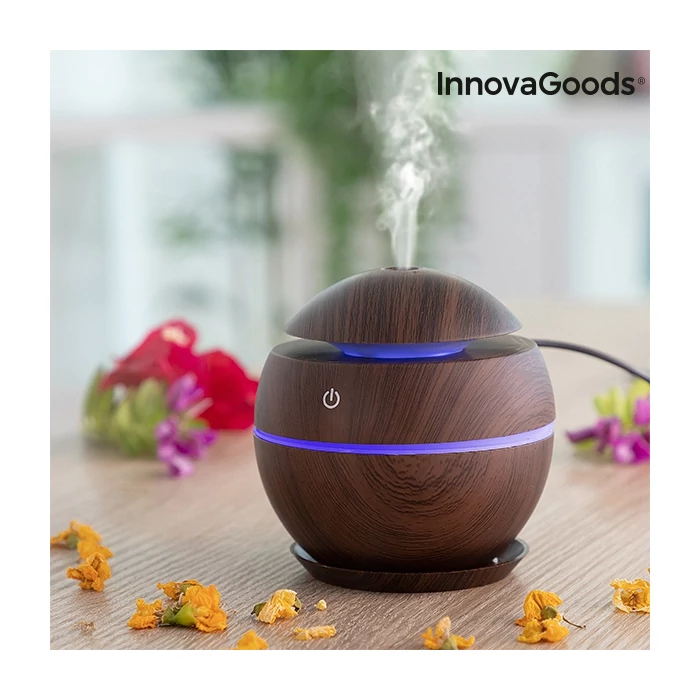Mini aroma diffúzor párásító, többszínű hangulat led fénnyel, InnovaGoods