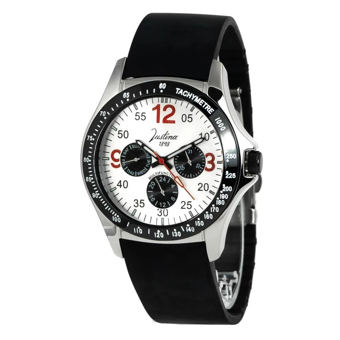 Justina 1898 Elite Férfi chronograph karóra, cseppálló, dobozos (42 mm)