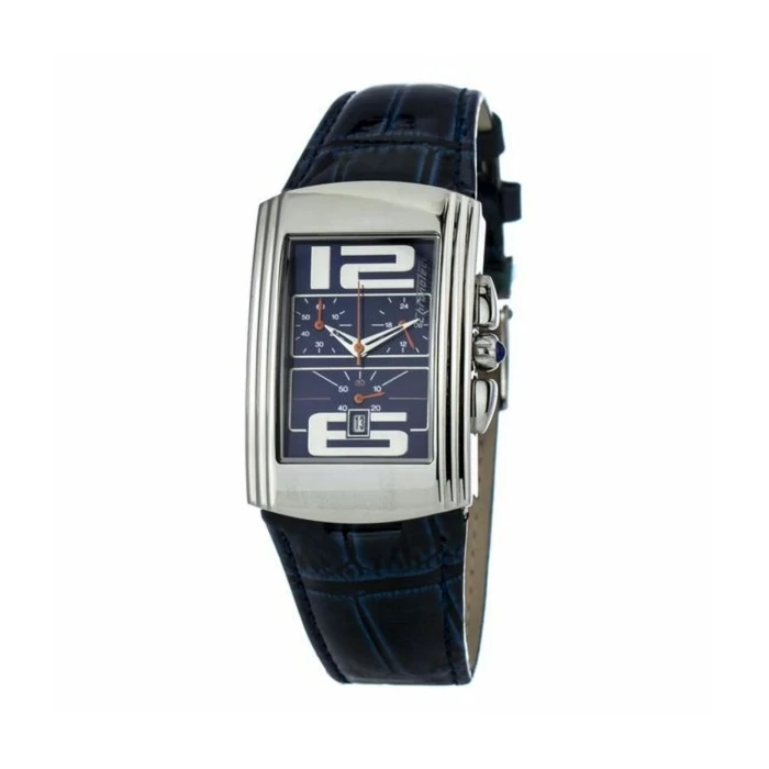Chronotech-kék-bőrszíjas-prémium-chronograph-cseppálló-uniszex-karóra-3-ATM