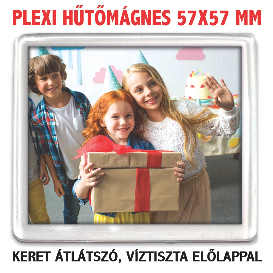 Képtartó hűtőmágnes (üres) 57x57 mm