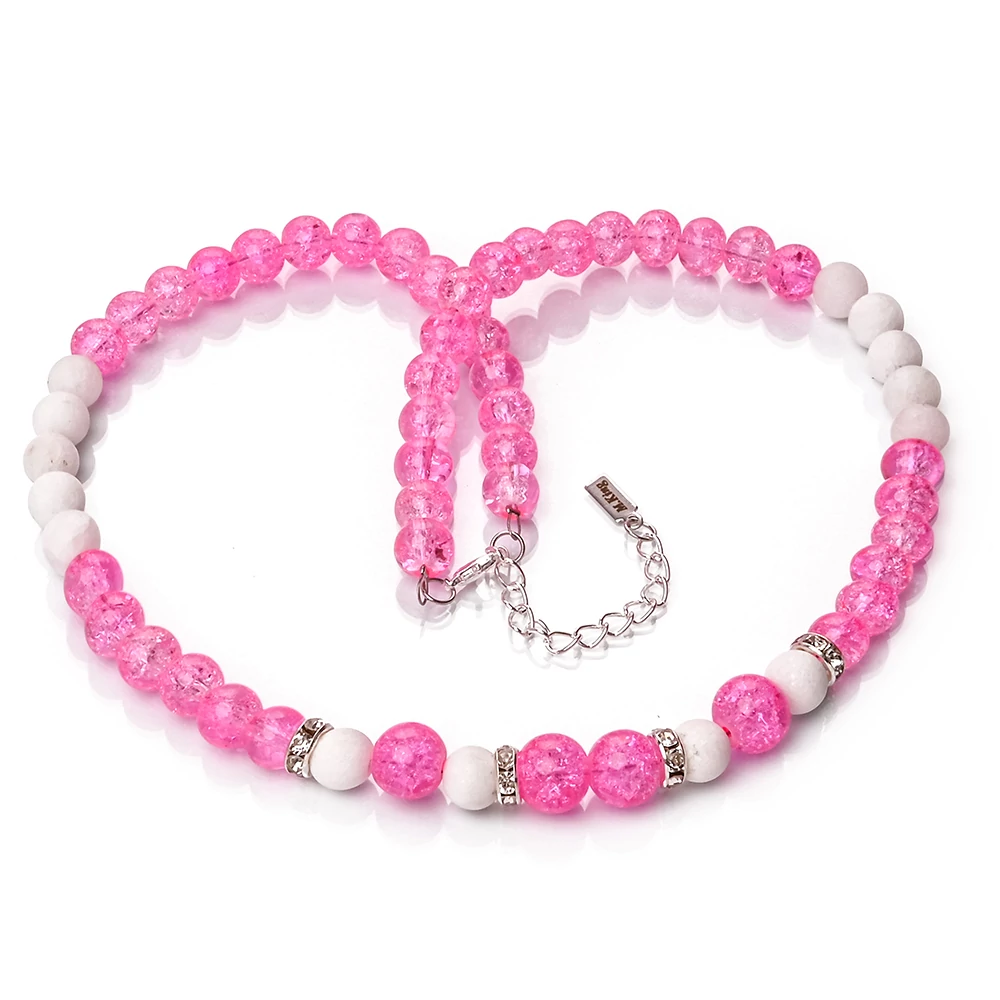 Pink Sparkle – Hegyikristály és jade exkluzív ásvány nyaklánc dobozban