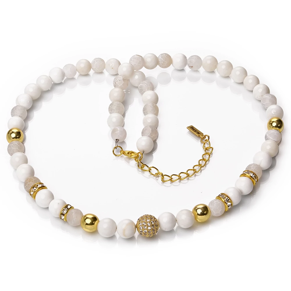 Beads of Love – Achát, kagyló és hematit exkluzív ásvány nyaklánc dobozban