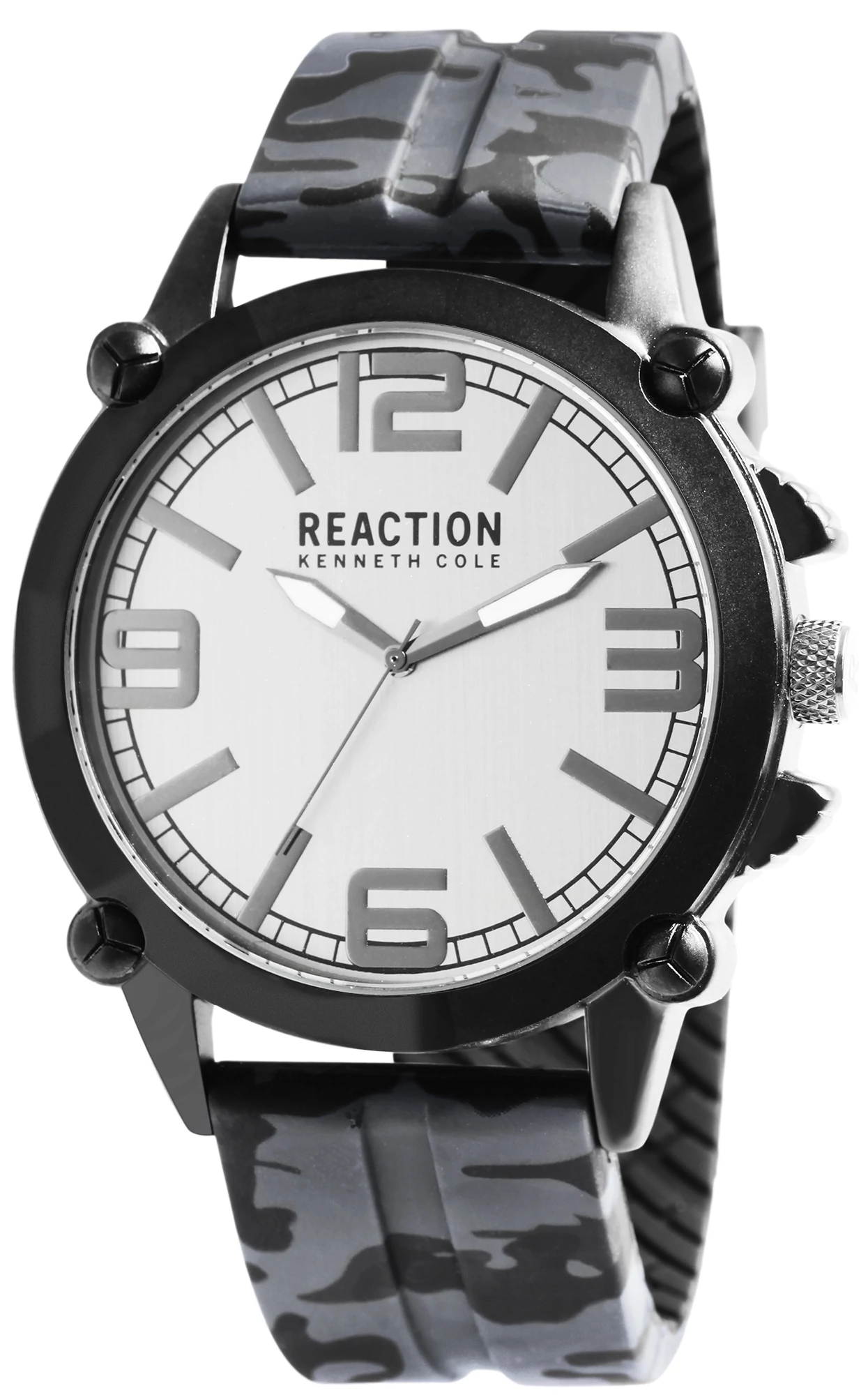 Kenneth Cole cseppálló férfi karóra, terepmintás szilikon szíjjal (49 mm), dobozzal