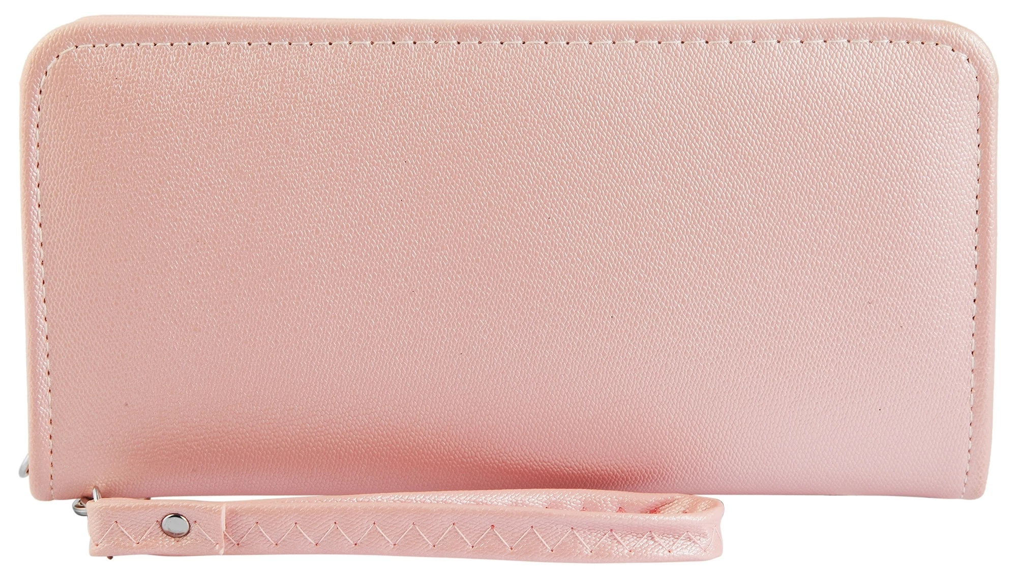 Nagyméretű klasszikus designbőr pénztárca, pink (21x11 cm)