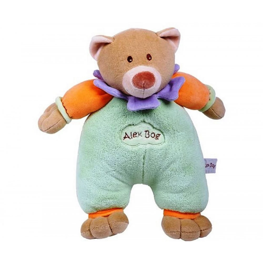 Plüss csörgős maci, klasszikus játék gyerekeknek, 25 cm