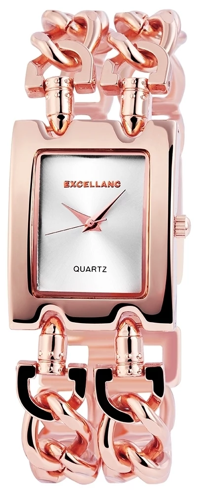 Excellanc női karóra feltűnő fém szíjjal, rose gold