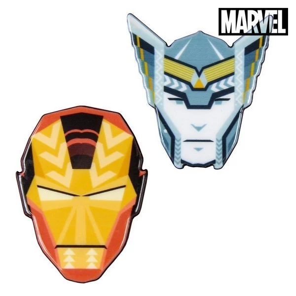 AVENGERS dupla kitűző, táskára, pénztárcára, dzsekire, (2 db-os) 4 cm