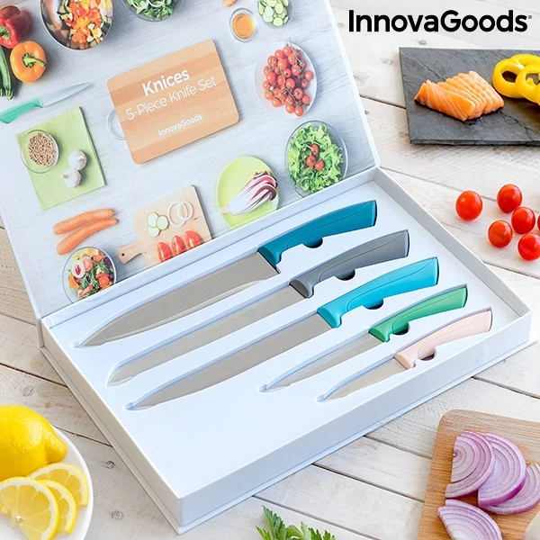 Minőségi, többszínű modern vágóeszköz készlet, InnovaGoods, 5 db-os