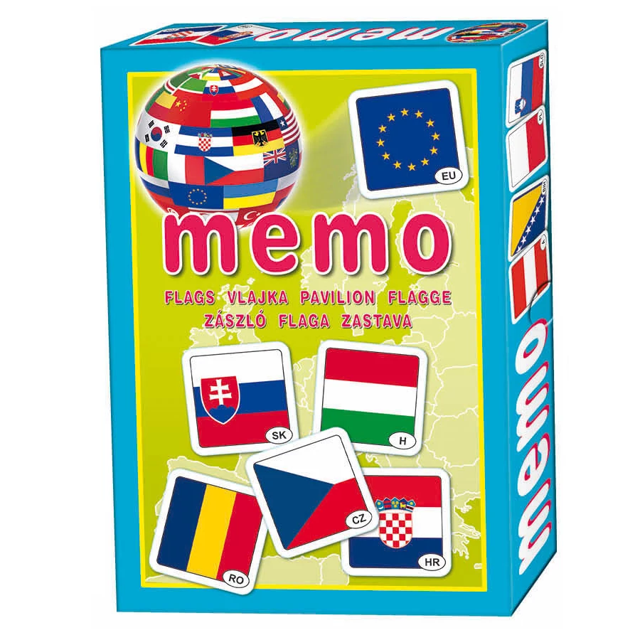 Keresd a párját, memória játék, 28x20 cm dobozos (zászlós)