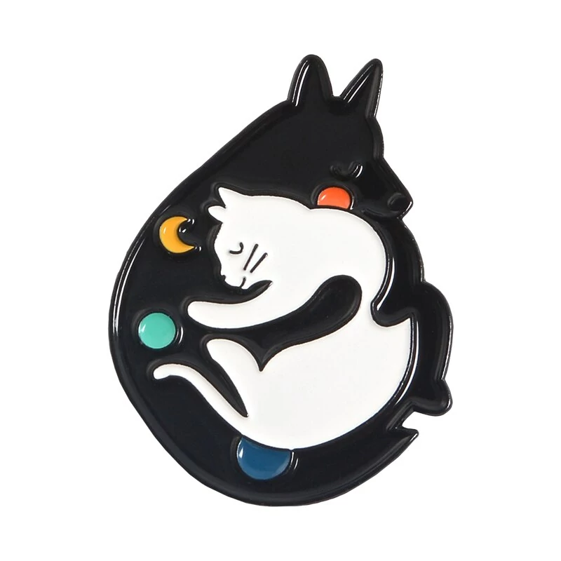 Yin yang kutyás-cicás kitűző