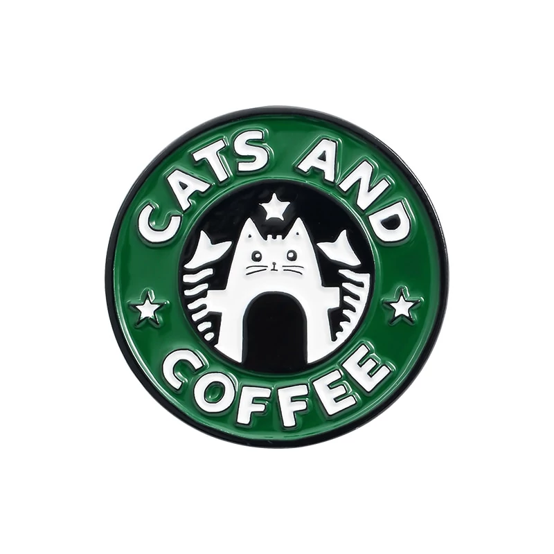 'Cats and coffee' kitűző