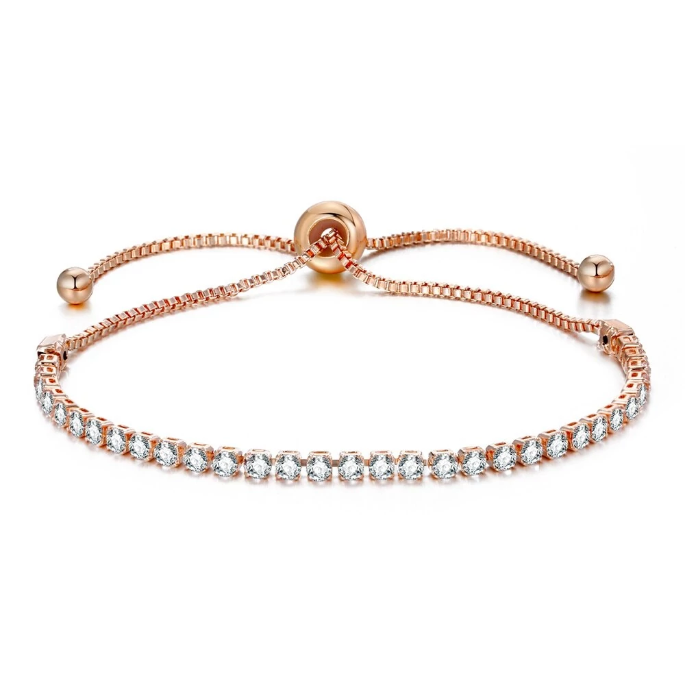 Kristályokkal kirakott karkötő, rose gold színű