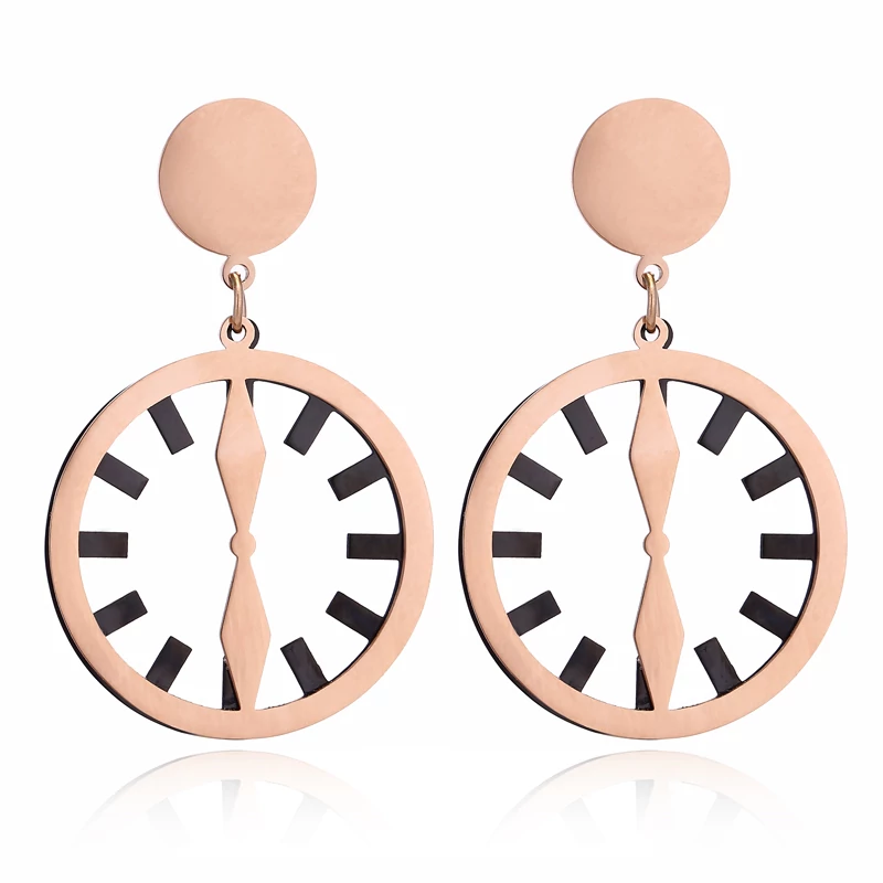 Nemesacél óra fülbevaló, rose gold