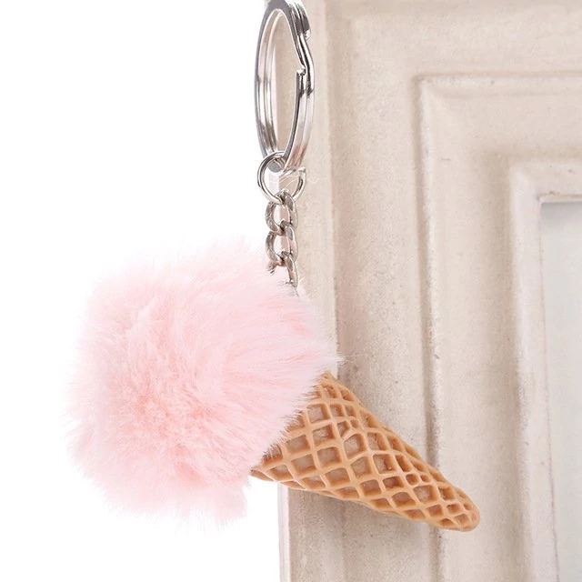 Fagyi pompom/kulcstartó, pink