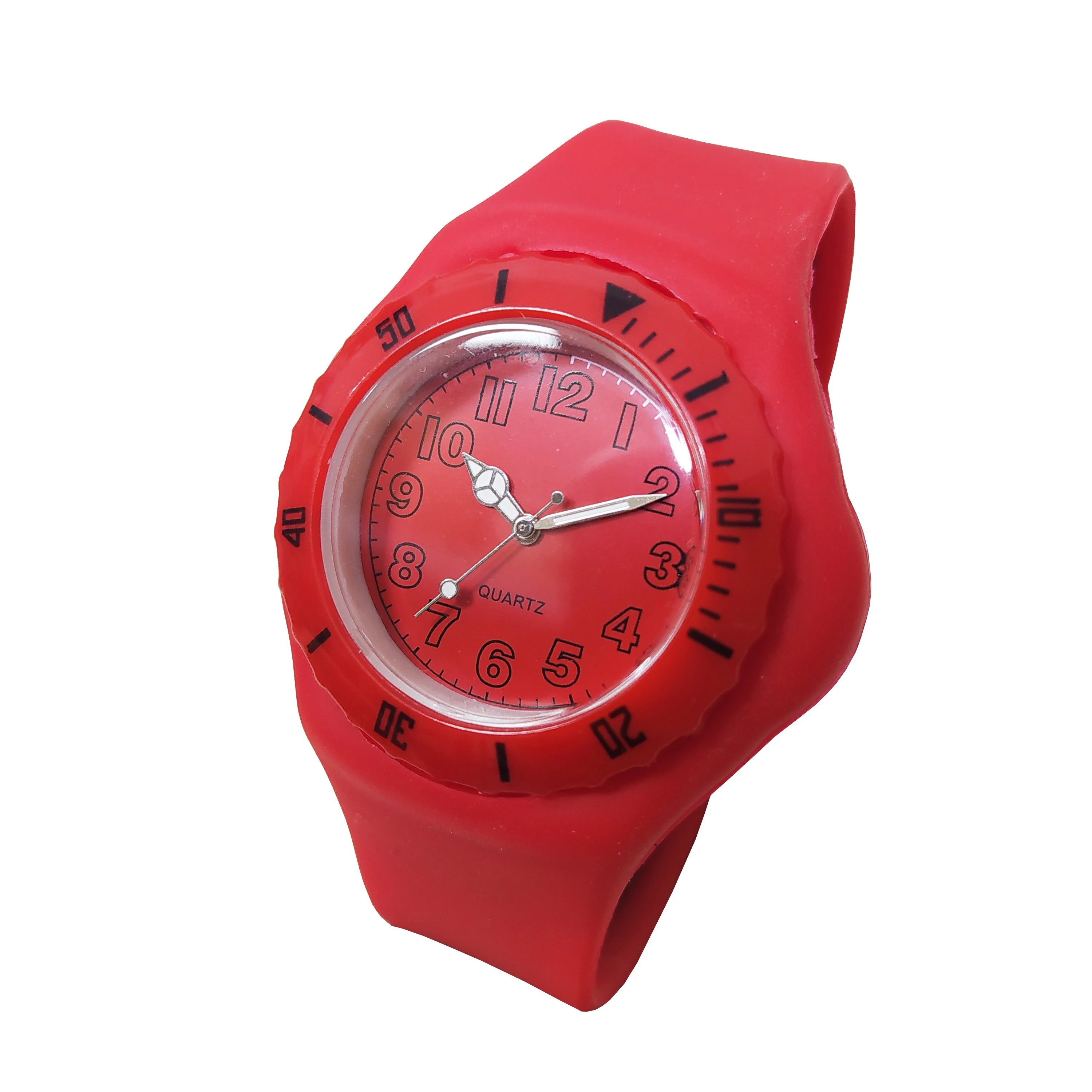 Szilikonszíjas uniszex karóra, piros (39mm)